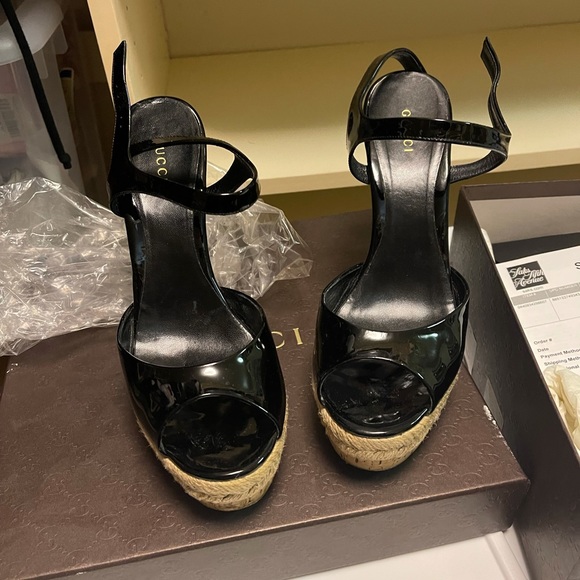 Gucci Patent Leather Wedge - Picture 1 of 8
